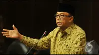 Ketua MPR Sidarto Danusubroto mengatakan PR Indonesia yang pertama adalah mengatasi masalah kesenjangan sosial, MPR RI, Jakarta, Senin (18/8/2014) (Liputan6.com/Johan Tallo)