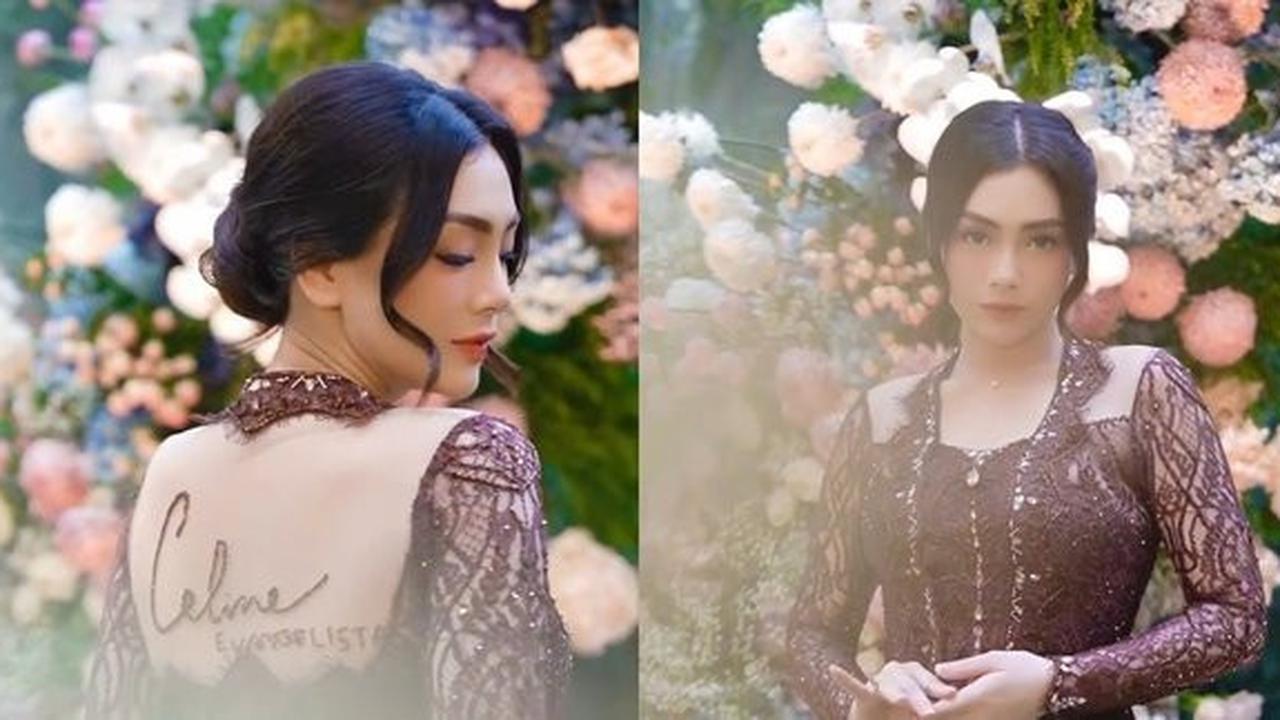 Potret Cantik Celine Evangelista Pakai Kebaya Jawa dengan Bordir Nama Sendiri di Belakang