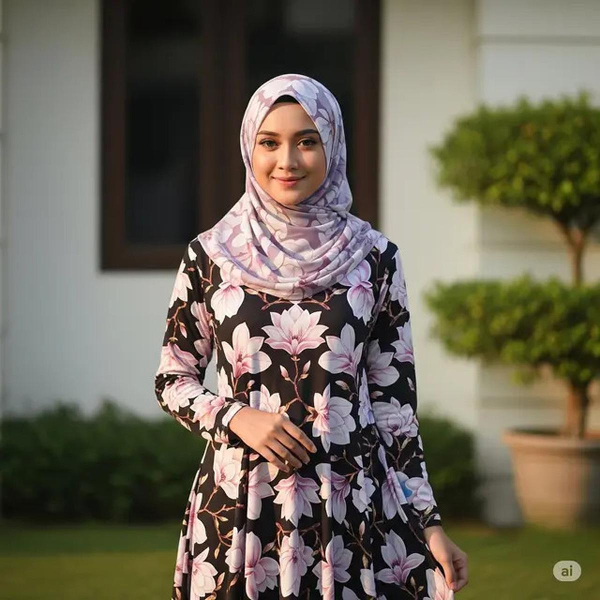 10 Gamis Muslimah Motif Bunga Besar Paling Adem 2025, Stylish &amp; Anti Gerah Sepanjang Hari