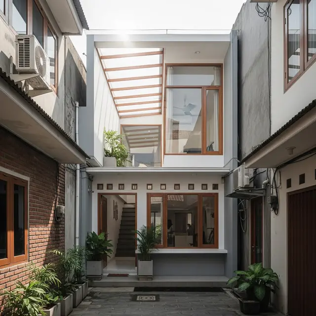 Ilustrasi Rumah di Gang Sempit