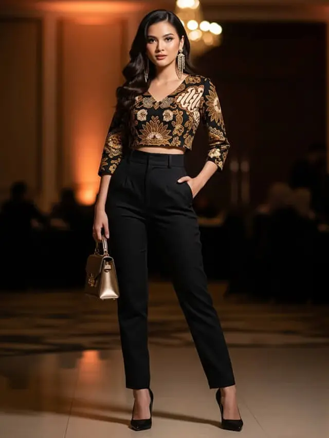 Model Atasan Batik Kombinasi Celana Bahan untuk Kondangan