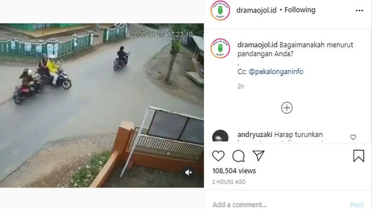 Detik-Detik Tabrakan di Perempatan, Netizen Bingung Siapa yang Salah? (Instagram @dramaojol.di)