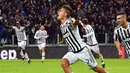 Ekspresi Paulo Dybala setelah mencetak gol ke gawang AC Milan dalam lanjutan Serie A Italia di Stadion Juventus, Minggu (22/11/2015) dini hari WIB. Juventus menang 1-0. (EPA/Andrea di Marco)