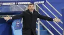 Ekspresi pelatih Ukraina, Andriy Shevchenko, saat melawan Prancis pada laga Kualifikasi Piala Dunia di Stadion Saint Denis, Paris, Kamis (25/3/2021). Kedua tim bermain imbang 1-1. (AP Photo/Thibault Camus)