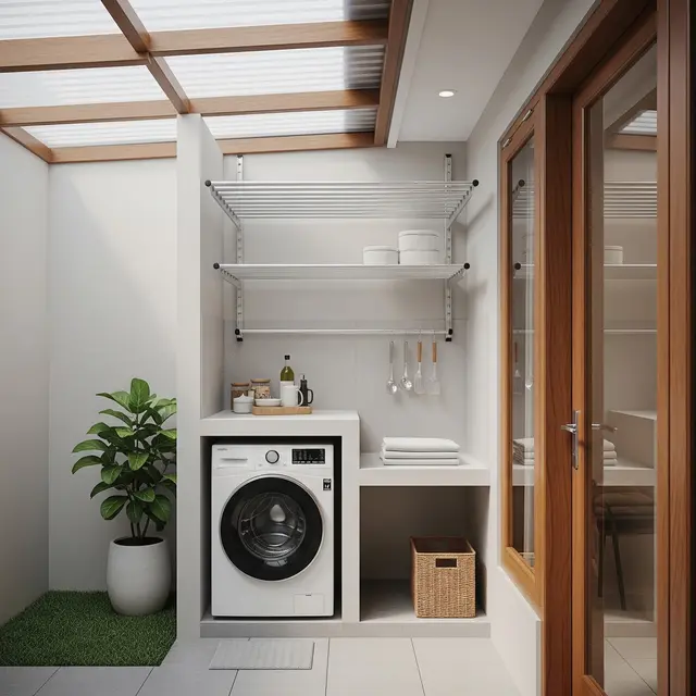 Inspirasi Area Jemuran Dekat Dapur Rumah Type 36