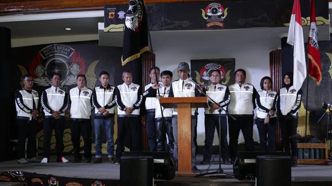 Kia Poetri menghadiri deklarasi Motor Besar Indonesia (MBI) di Bandung (Liputan6.com/ Hernowo Anggie)