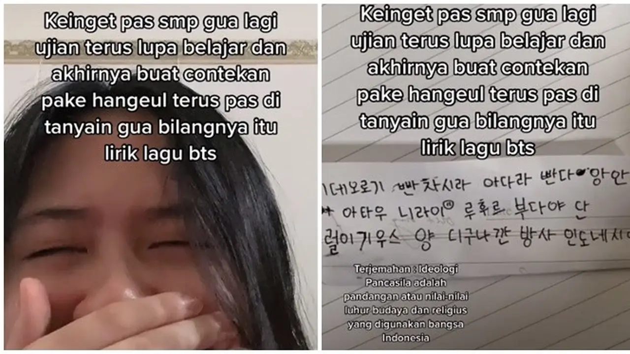 Wanita Ini Pernah Bikin Contekan Pakai Huruf Hangeul saat SMP, Kelewat Kreatif