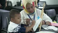 Potret pasien kanker anak pada acara Bicara Gizi yang diadakan Danone Indonesia bersama Yayasan Pita Kuning Anak Indonesia (YPKAI) belum lama ini di Jakarta (Foto: Dokumen Danone Indonesia)