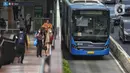 Untuk diketahui, sepanjang 2024, Transjakarta melayani 371,4 juta pelanggan dengan rata-rata lebih dari 1 juta pelanggan per hari. (Liputan6.com/Angga Yuniar)