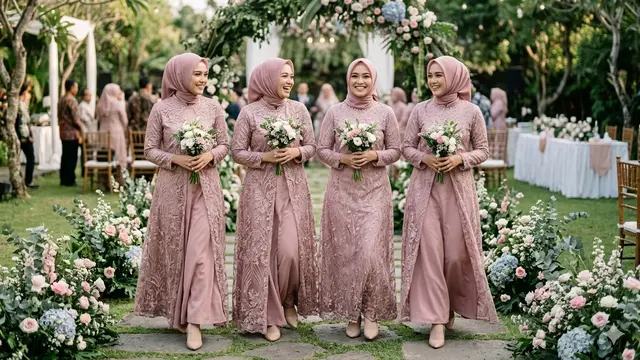 Model Baju Bridesmaid Hijab (Foto: Gemini AI)