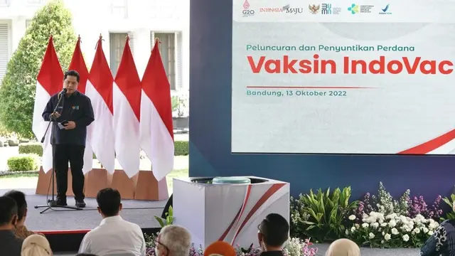 Peluncuran Vaksin Indovac produksi BUMN Bio Farma di Bandung, Kamis (13/10/2022). (Dok BUMN)