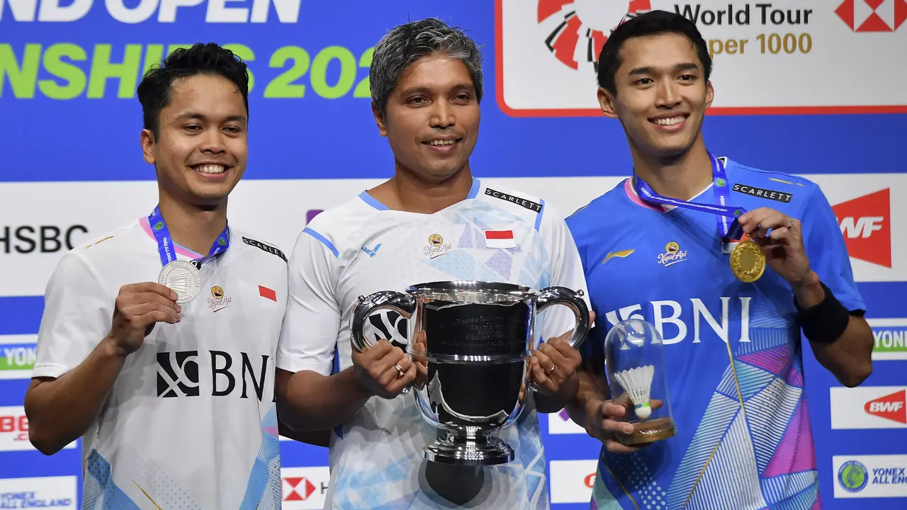 Foto: Tundukkan Anthony Ginting, Jonatan Christie Jadi Tunggal Putra Indonesia ke-6 yang Juarai All England Sepanjang Sejarah