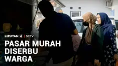 Kalau tak ada yang gratis, yang murah pun pasti jadi rebutan. Meski pasar murah telat dibuka, warga tetap rela antre, bahkan sambil menggendong balita.