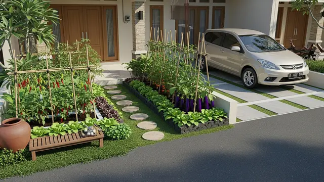 Inspirasi Kebun Sayur Depan Rumah Tanpa Ganggu Mobilitas/Gemini AI
