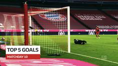 Berita video 5 gol terbaik pekan ke-10 Bundesliga 2020/2021, di dalamnya termasuk yang dicetak wonderkid Bayern Munchen dan Borussia Dortmund.