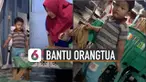 Balita itu terekanm tengah membantu orangtuanya yang berjualan di warung.