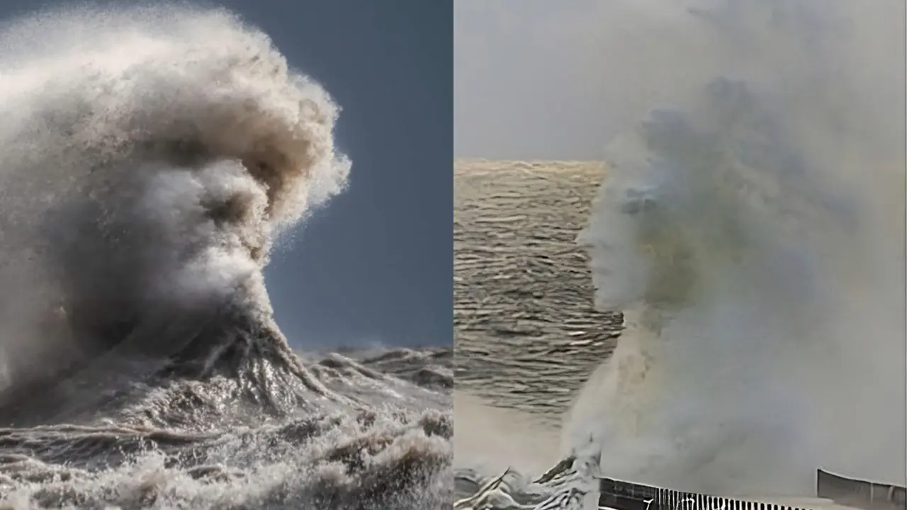 Ombak Laut Mirip Wajah Manusia