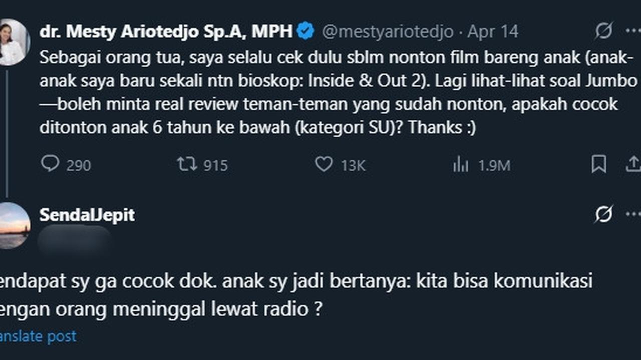 Ada Netizen Bilang 'JUMBO' Tidak Cocok untuk Anak, Ahli Bilang Justru Bisa Melatih Rasa Ingin Tahu