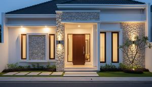 Model Rumah Mungil Tapi Terlihat Megah Dengan Fasad Modern Minimalis. Foto: Gemini