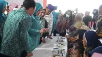 Ketum TP PKK Pusat, Tri Tito Karnavian dalam Kunjungan Kerja di Rumah Pangan B2SA di Kota Binjai, Sumut, Selasa (2/5/2023).