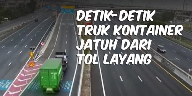 VIDEO TOP 3: Detik-Detik Truk Kontainer Jatuh dari Tol Layang