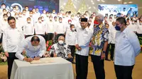 Ganjar menghadiri pengukuhan pengurus Kamar Dagang dan Industri Jawa Tengah (Kadin Jateng) periode 2022 hingga 2027. (Ist)