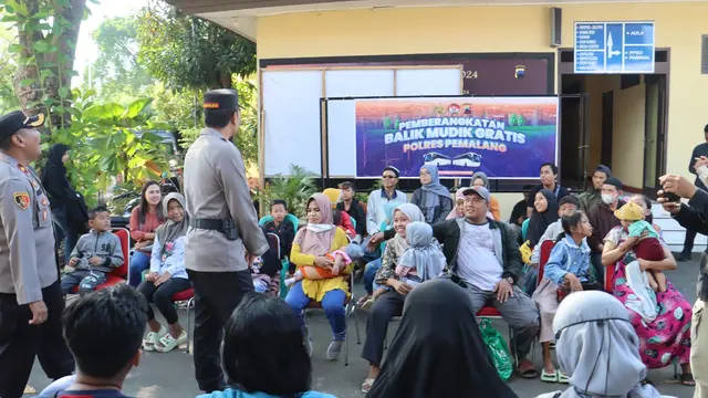 Program balik mudik gratis Polres Pemalang 2023. (Foto: Liputan6.com/Humas Polres Pemalang)