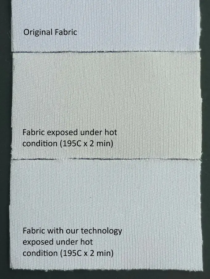 Perbandingan hasil pencetakan kain dengan tanpa solusi.