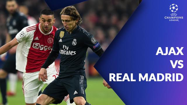 Berita video statistik Ajax vs Real Madrid pada leg pertama 16 besar Liga Champions 2018-2019, di Johan Cruijff ArenA, Amsterdam.