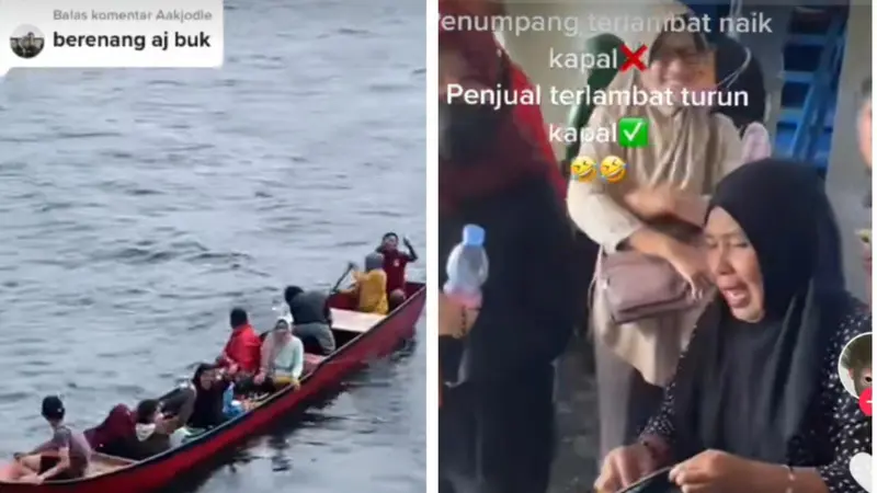 Penjual Wanita Ini Terlambat Turun dari Kapal Karena Asik Berdagang