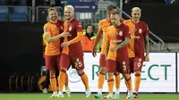 Galatasaray meraih kemenangan 3-2 atas Molde pada laga leg pertama play-off Liga Champions musim ini di Aker Stadion, Kamis (24/8/2023) dini hari WIB. Hasil itu menjaga asa Galatasaray lolos ke fase grup Liga Champions 2023/2024. (Svein Ove Ekornesvag/NTB via AP)