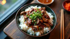 Resep Rice Bowl Daging Jamur yang Praktis dan Gurih