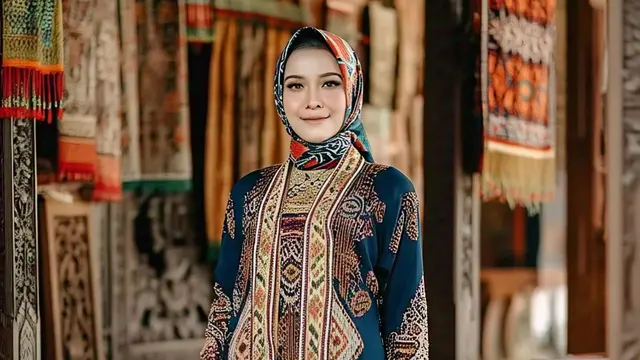 Rekomendasi Kebaya Modern Outer Panjang Bermotif Etnik/Nurul Diva Kautsar via Meta AI