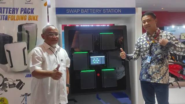 Rakata Bangun Stasiun Swap Baterai (Arief A/Liputan6.com)