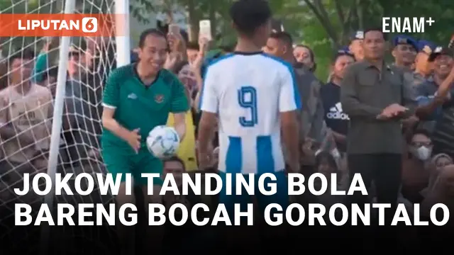 Presiden Jokowi Main Sepak Bola Bareng U12 Gorontalo