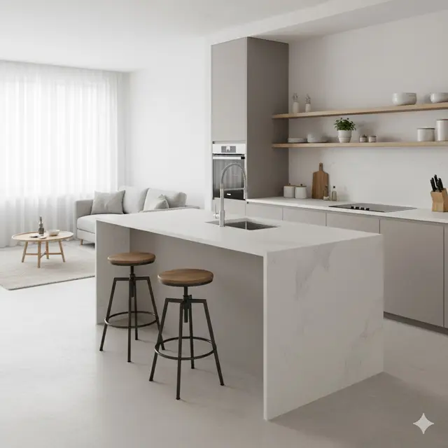 Dapur Kecil dengan Sentuhan Kayu/Dapur Modern Serba Fungsional di Lahan Sempit (Sumber; gemini.com)
