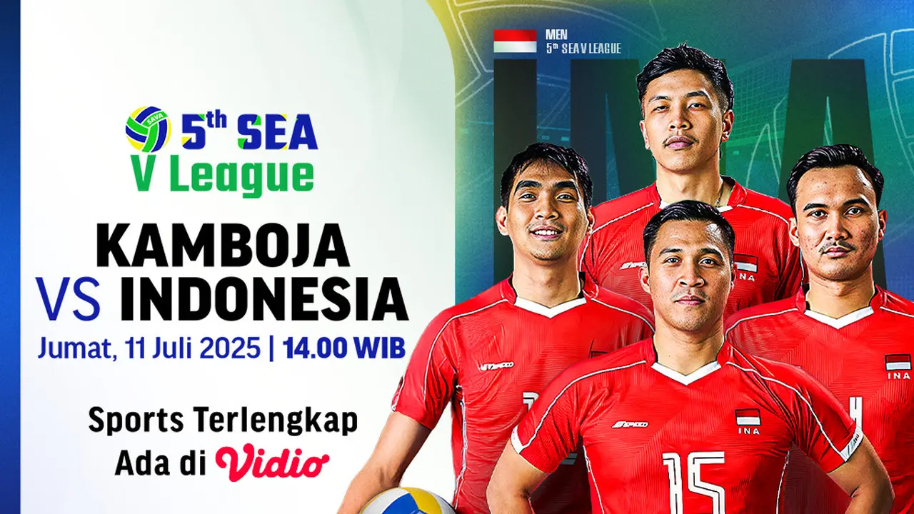 Live Stream SEA V League 2025: Kamboja vs Indonesia di Vidio