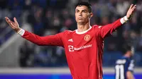 Sejak kembalinya ke Manchester United, Cristiano Ronaldo tercatat telah mencetak 4 gol dalam 8 penampilannya di Liga Inggris. Hal tersebut ternyata belum cukup untuk membuat dirinya masuk ke dalam daftar pemain berusia tua tersubur di Liga Domestik. (AFP/Marco Bertorello)