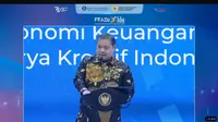 Menko Bidang Perekonomian Airlangga Hartarto dalam pembukaan Karya Kreatif Indonesia (KKI) dan Festival Ekonomi dan Keuangan Digital (FEKDI) 2024, di Jakarta, Kamis (1/8/2024). (Foto: tangkapan layar/Tira Santia)