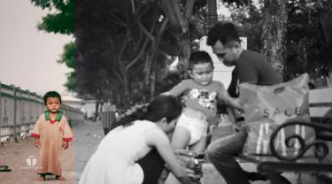 Viral Foto Bocah Pemulung Termenung Lihat Keluarga Bahagia, Bikin Sedih Warganet