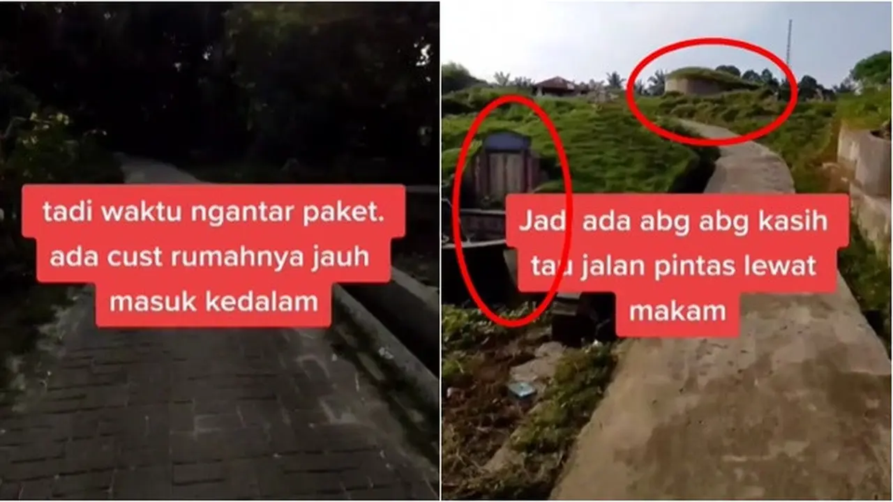 Viral, Video Kurir Antar Paket Lewati Makam Ini Bikin Ngeri