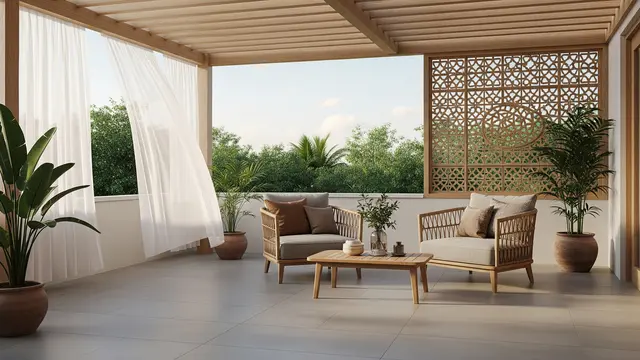 7 Desain Teras Sederhana dengan Lantai Keramik Dingin yang Cocok untuk Iklim Panas, Nyaman dan Tetap Estetis