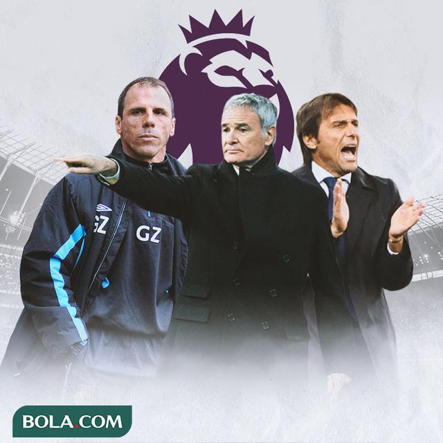 Premier League - Gianfranco Zola, Claudio Ranieri, Antonio Conte