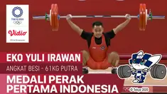 Berita video momen spesial Eko Yuli Irawan saat raih medali perak nomor 61kg putra cabor angkat besi Olimpiade Tokyo 2020, Minggu (25/7/21).