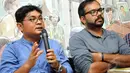 Koordinator ICW Agus Sunaryanto menyampaikan pernyataan terkait penentapan calon Kapolri Budi Gunawan sebagai tersangka di Sekretariat Kontras, Jakarta, Rabu (14/1/2015). (Liputan6.com/Panji Diksana)