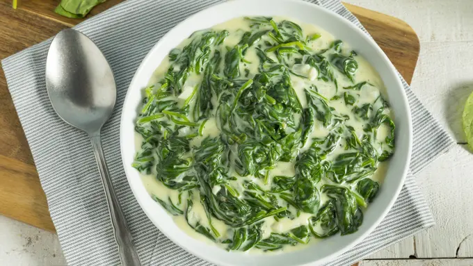 resep creamy spinach