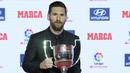 Selama memperkuat Barcelona, Lionel Messi telah 8 kali menjadi top skor di LaLiga. Bahkan, 5 musim terakhir La Pulga lima kali beururutan menjadi El Pichichi. Kini, setelah resmi meninggalkan Barcelona, gelar tersebut akan ramai diperebutkan. Siapa saja? (Foto: AFP/Lluis Gene)