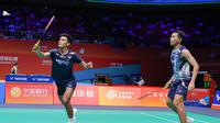 Ganda putra Indonesia Fajar Alfian/Muhammad Shohibul Fikri lolos ke perempat final Kejuaraan Bulu Tangkis Asia 2026 usai menumbangkan pasangan tuan rumah Chen Bo Yang/Liu Yi 21-17 dan 25-23 di Ningbo Olympic Sports Center, China, Kamis (9/4). (foto: PBSI)