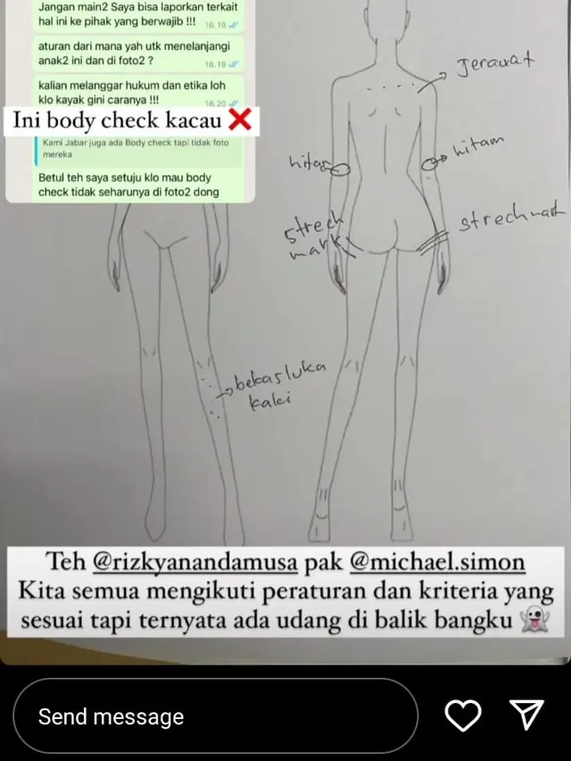 Tangkapan layar netizen Sally