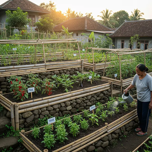 Ide Kebun Sayur Bedengan Sederhana untuk Ibu PKK/Gemini AI